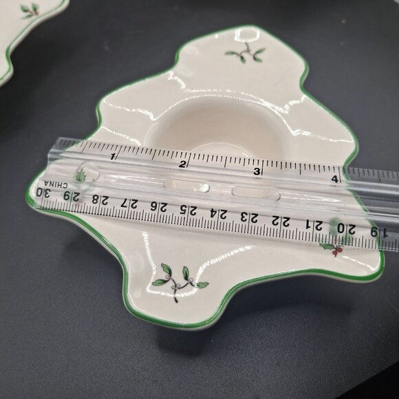 Spode Christmas Tree  Votive Candle Holders Set Of 3 NOS - Picture 5 of 10